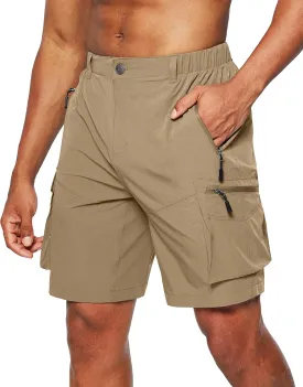 Pudolla Men's Hiking Cargo Shorts Quick Dry Outdoor Travel Shorts for Men with Multi Pocket for Fishing Camping Casual