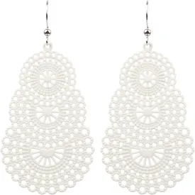 QUPENGXU Fashion Colorful Hoop-shaped Hollow Lightweight Dangle Earrings Hypoallergenic Bohemian Boho Style Danglers Dangling Eardrop Earrings For Women