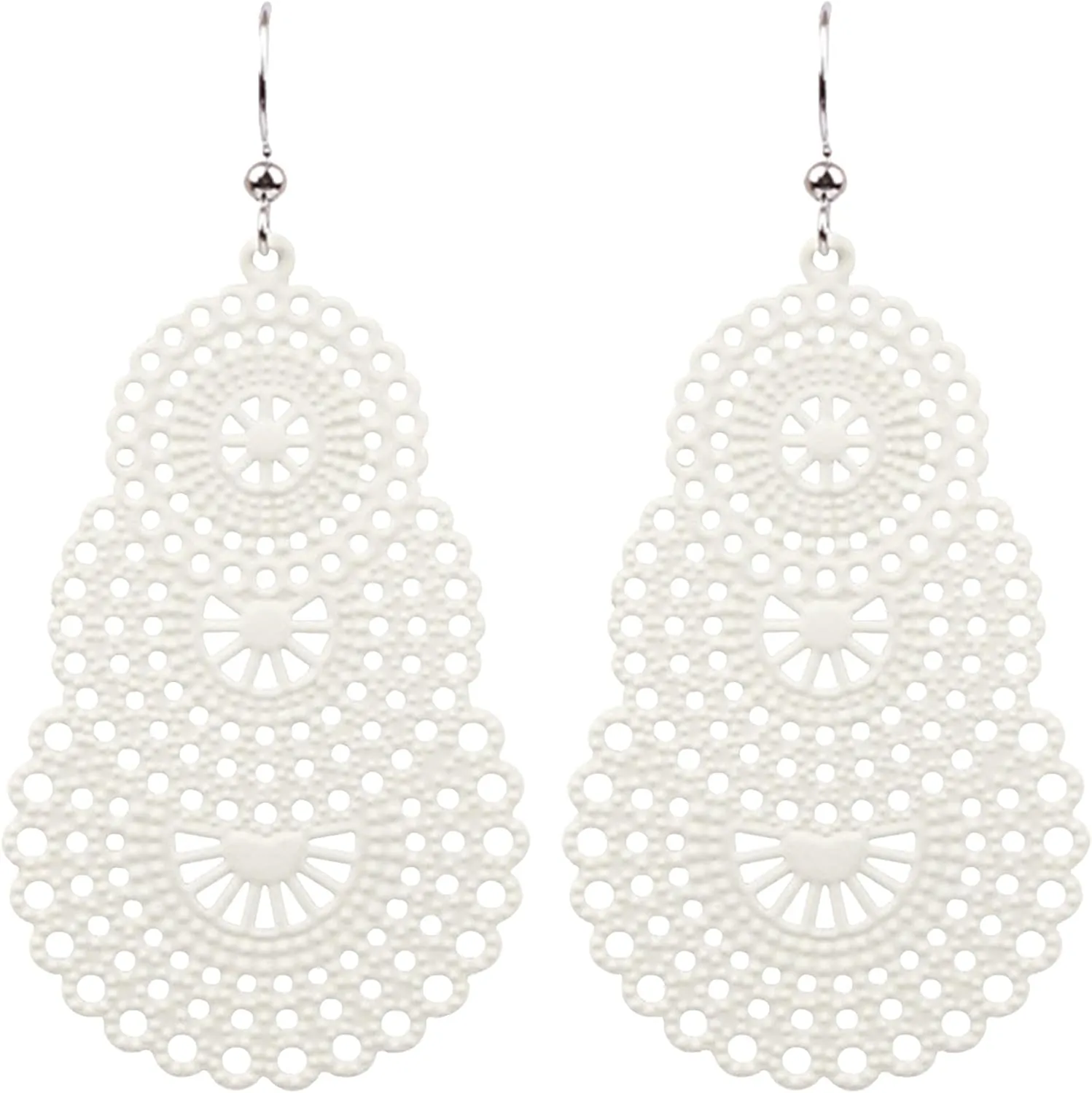 QUPENGXU Fashion Colorful Hoop-shaped Hollow Lightweight Dangle Earrings Hypoallergenic Bohemian Boho Style Danglers Dangling Eardrop Earrings For Women