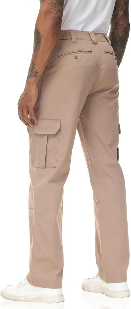 Soojun Men's Elastic Waist Relaxed Fit Stretch Cargo Pant