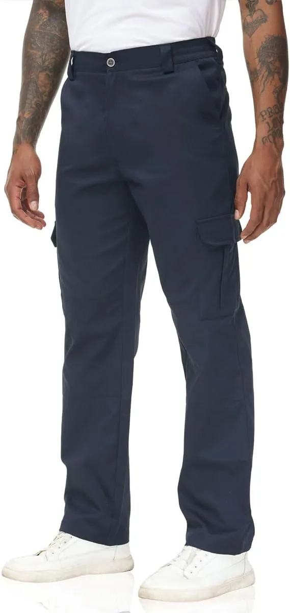 Soojun Men's Elastic Waist Relaxed Fit Stretch Cargo Pant
