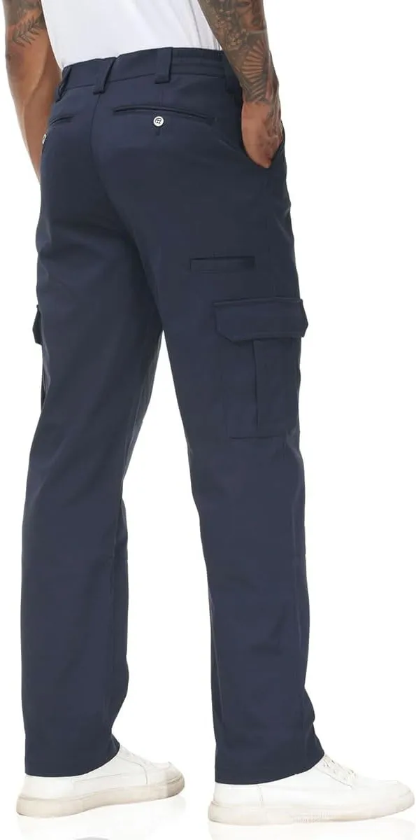 Soojun Men's Elastic Waist Relaxed Fit Stretch Cargo Pant