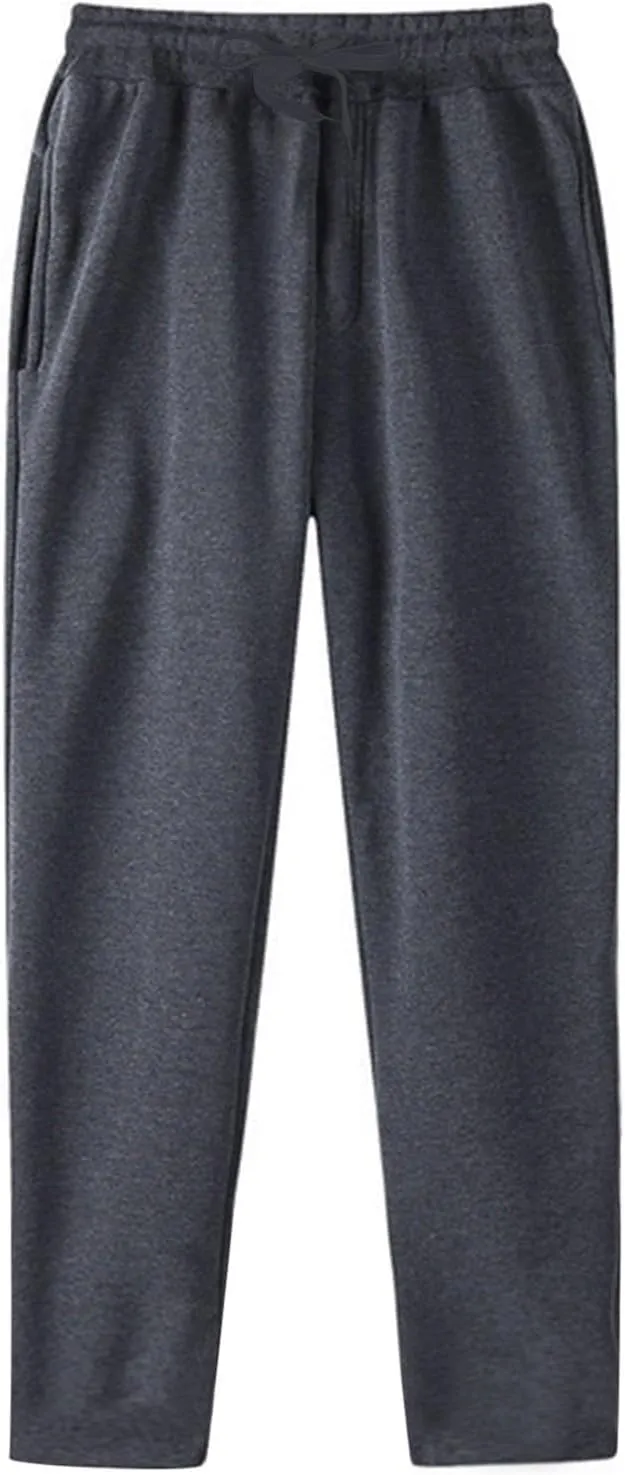 Sweat Pants for Mens Wide Leg Joggers Pants Heavyweight Fleece Workout Jogging Loose Fit Trousers with Pockets