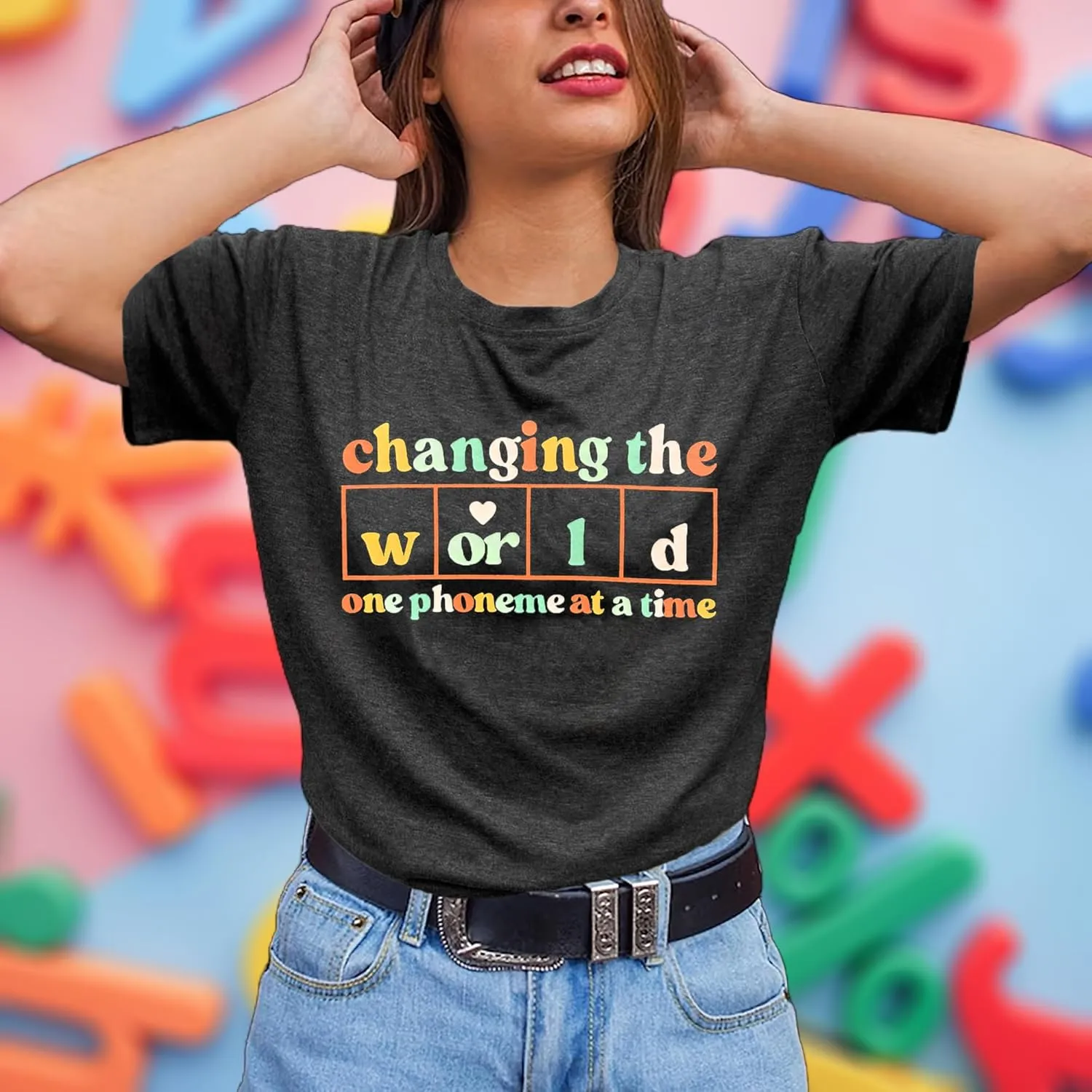 Teacher Shirts for Women Funny Teacher Life Graphic Tees Casual Inspirational Teaching T Shirt for Teacher's Day