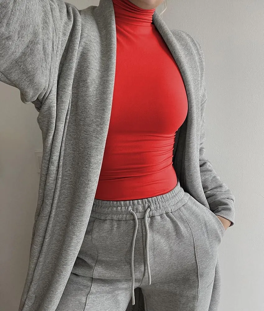 Women's Basic Turtleneck Long Sleeve Tee Shirts Casual Double Layering Going Out Slim Fit Stretchy Tops