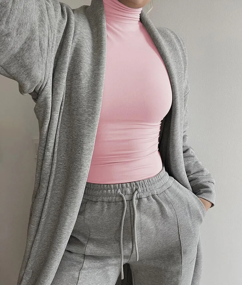 Women's Basic Turtleneck Long Sleeve Tee Shirts Casual Double Layering Going Out Slim Fit Stretchy Tops