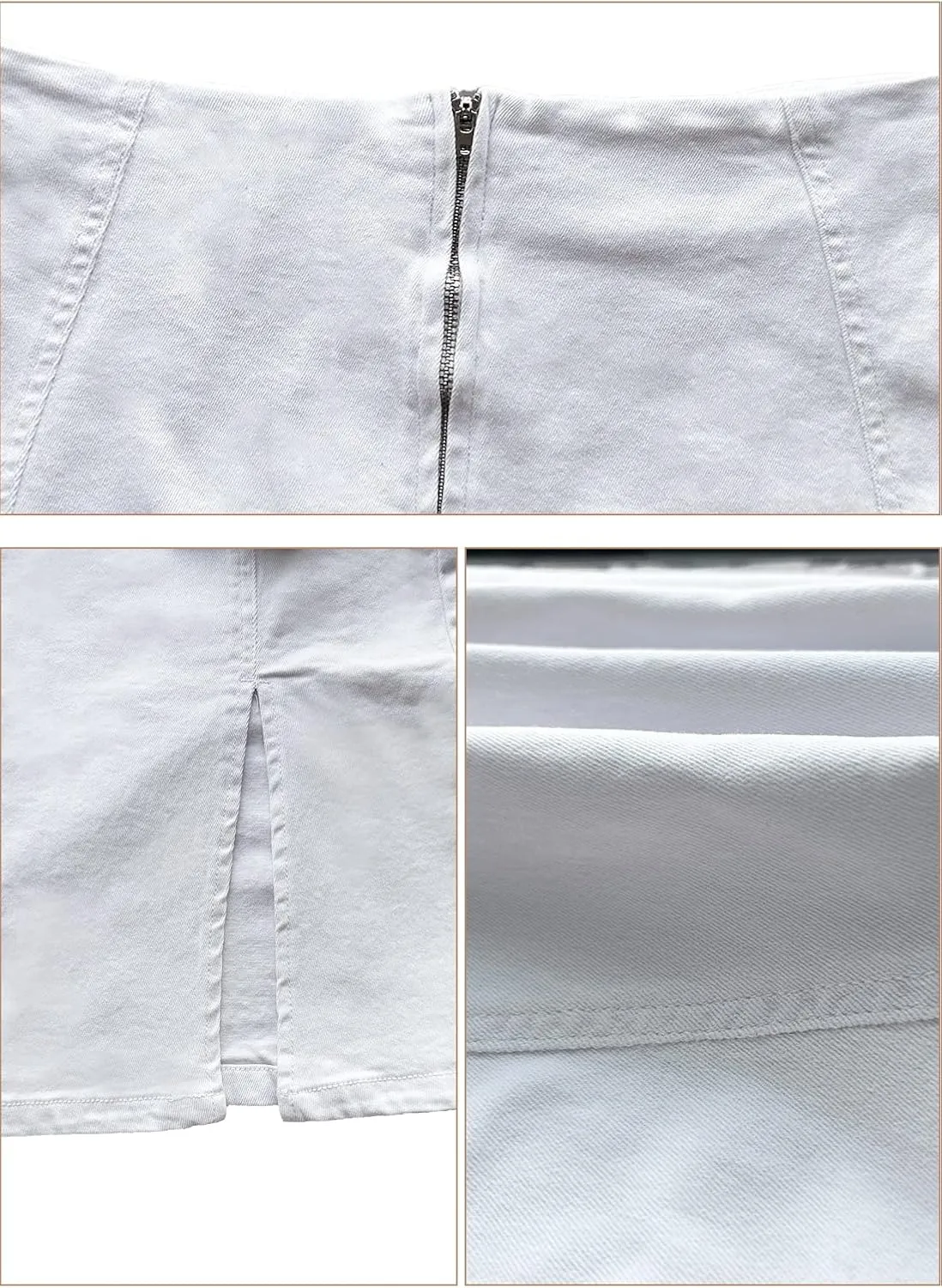 Womens Denim Pencil Skirt High Waisted Knee Length Side Split Hem Stretch Jean Skirts for Women